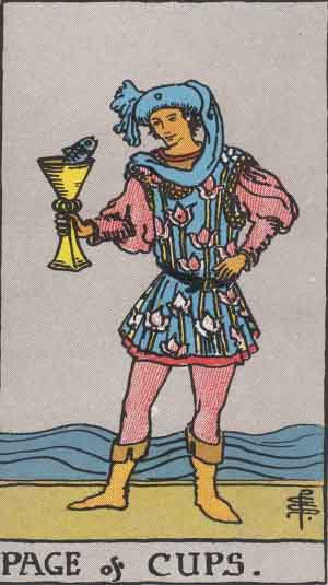Sota de Copas, carta del tarot Rider-Waite-Smith