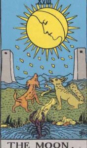 e Moon - Tarot Card - Rider Waite