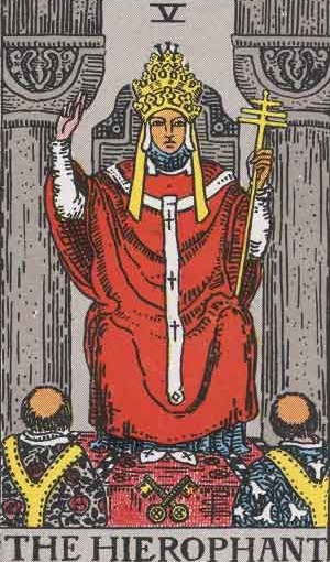 El Hierofante, carta del tarot Rider-Waite-Smith