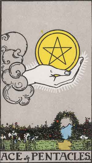 As de Oros, carta del tarot Rider-Waite-Smith