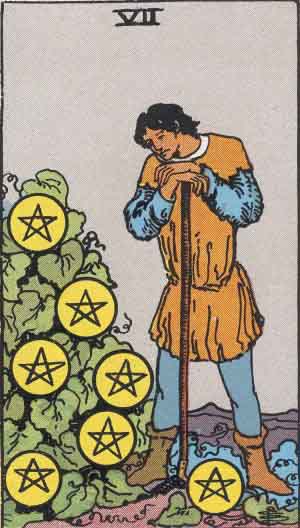 Siete de Oros, carta del tarot Rider-Waite-Smith