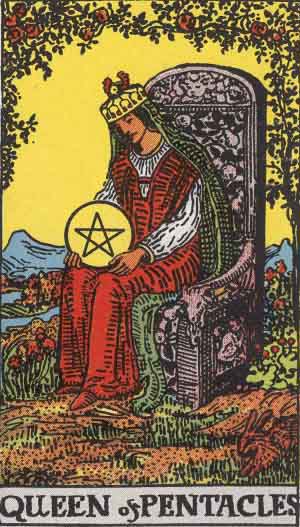 Reina de Oros, carta del tarot Rider-Waite-Smith