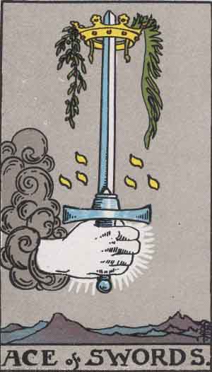 Ás de Espadas, carta do tarot Rider-Waite-Smith
