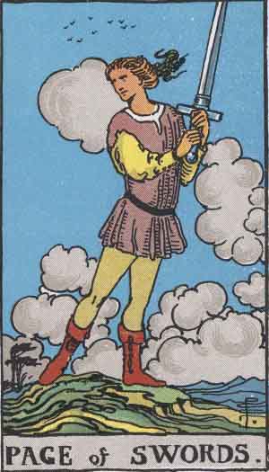 Sota de Espadas, carta del tarot Rider-Waite-Smith