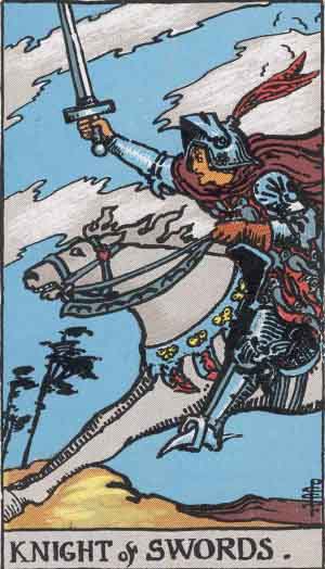 Cavaleiro de Espadas, carta do tarot Rider-Waite-Smith