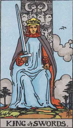 Roi d'Épées, carte du tarot Rider-Waite-Smith