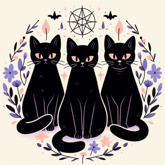 cats and occult symbols