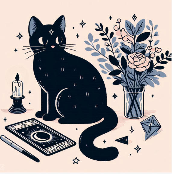 friendly anime tarot cat